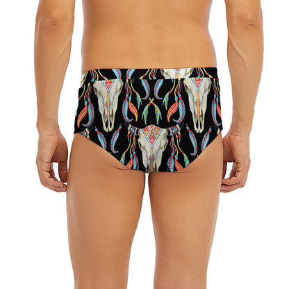 Native Buffalo Pattern Print Men's Briefs