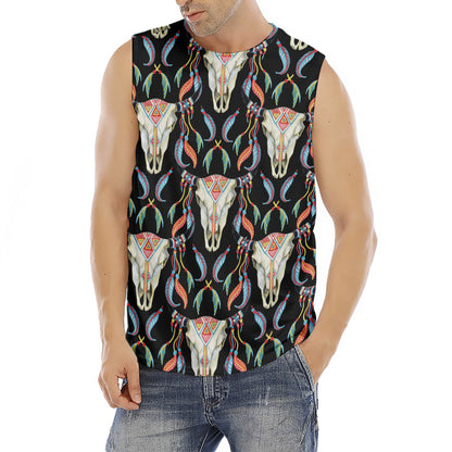 Native Buffalo Pattern Print Men's Fitness Tank Top