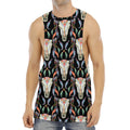 Native Buffalo Pattern Print Men's Muscle Tank Top