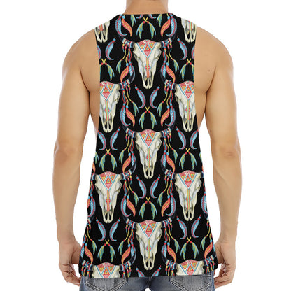 Native Buffalo Pattern Print Men's Muscle Tank Top