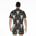 Native Buffalo Pattern Print Men's Rompers