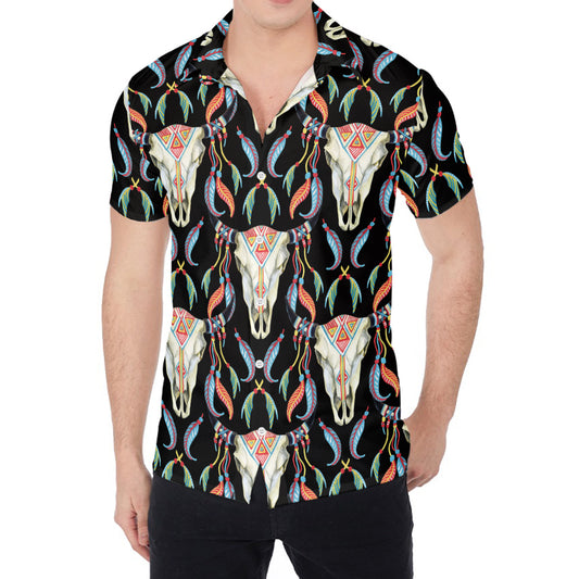 Native Buffalo Pattern Print Men's Shirt