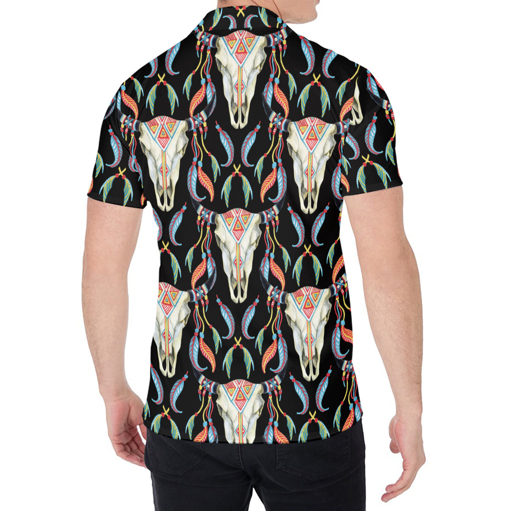 Native Buffalo Pattern Print Men's Shirt