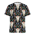 Native Buffalo Pattern Print Men's Athletic T-Shirt