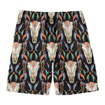 Native Buffalo Pattern Print Men's Swim Trunks