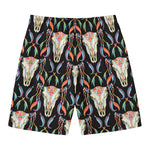 Native Buffalo Pattern Print Men's Swim Trunks