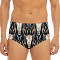Native Buffalo Pattern Print Men's Triangle Swim Briefs