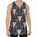 Native Buffalo Pattern Print Men's Velvet Tank Top