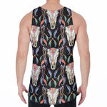 Native Buffalo Pattern Print Men's Velvet Tank Top