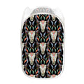 Native Buffalo Pattern Print Mesh Laundry Hamper