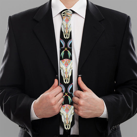 Native Buffalo Pattern Print Necktie