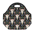 Native Buffalo Pattern Print Neoprene Lunch Bag