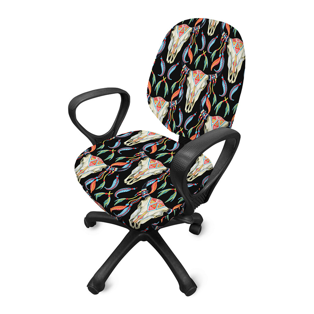 Native Buffalo Pattern Print Office Chair Cover