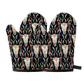 Native Buffalo Pattern Print Oven Mitts