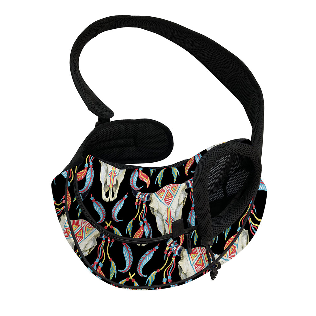 Native Buffalo Pattern Print Pet Sling Carrier