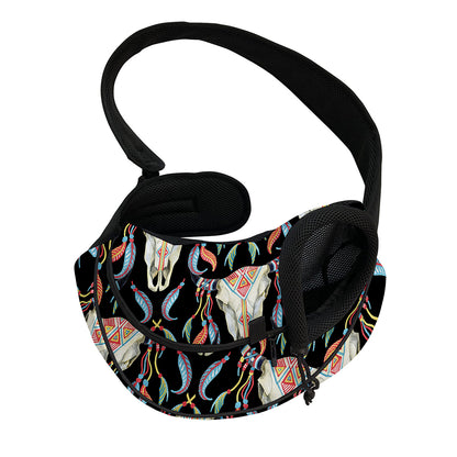 Native Buffalo Pattern Print Pet Sling Carrier
