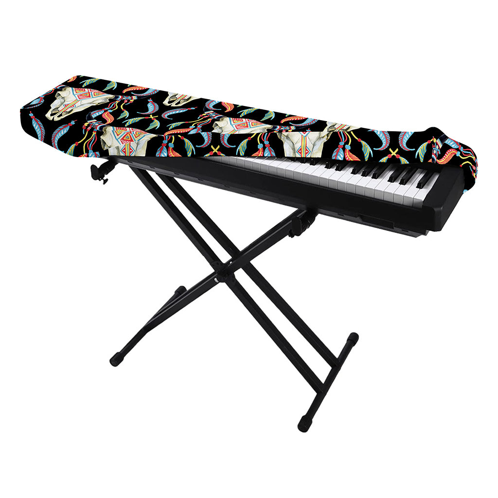 Native Buffalo Pattern Print Piano Keyboard Cover