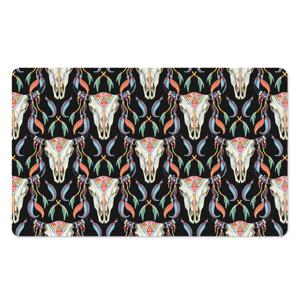 Native Buffalo Pattern Print Polyester Doormat