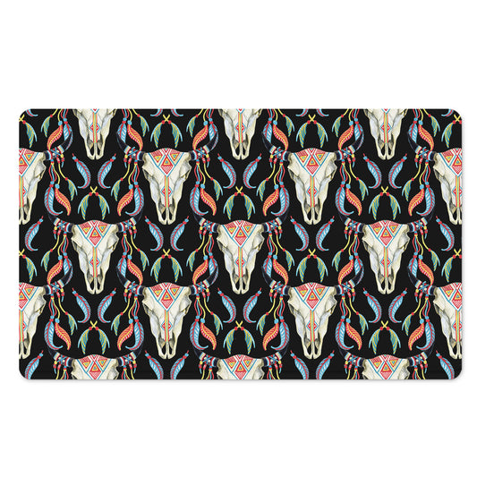 Native Buffalo Pattern Print Polyester Doormat