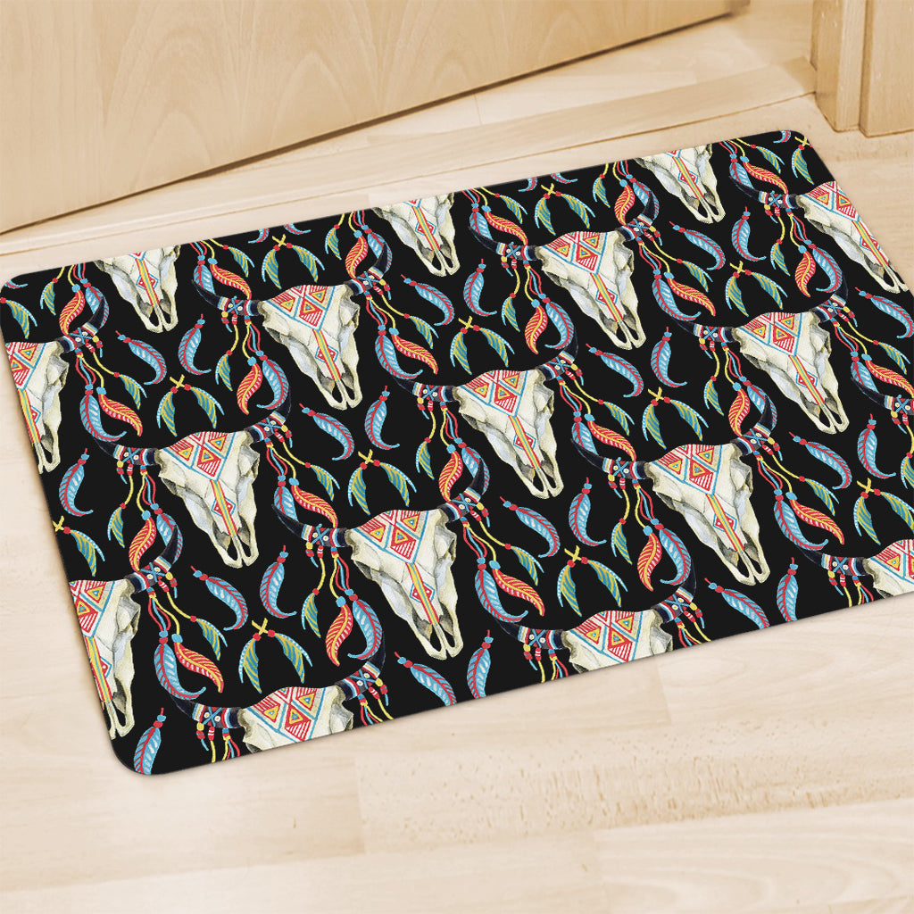 Native Buffalo Pattern Print Polyester Doormat