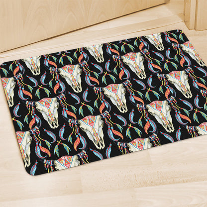 Native Buffalo Pattern Print Polyester Doormat