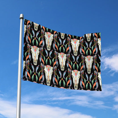 Native Buffalo Pattern Print Polyester Flag