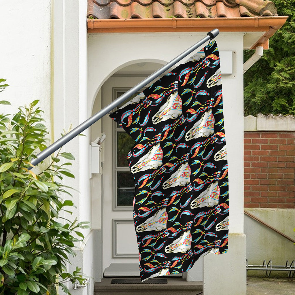 Native Buffalo Pattern Print Polyester Flag