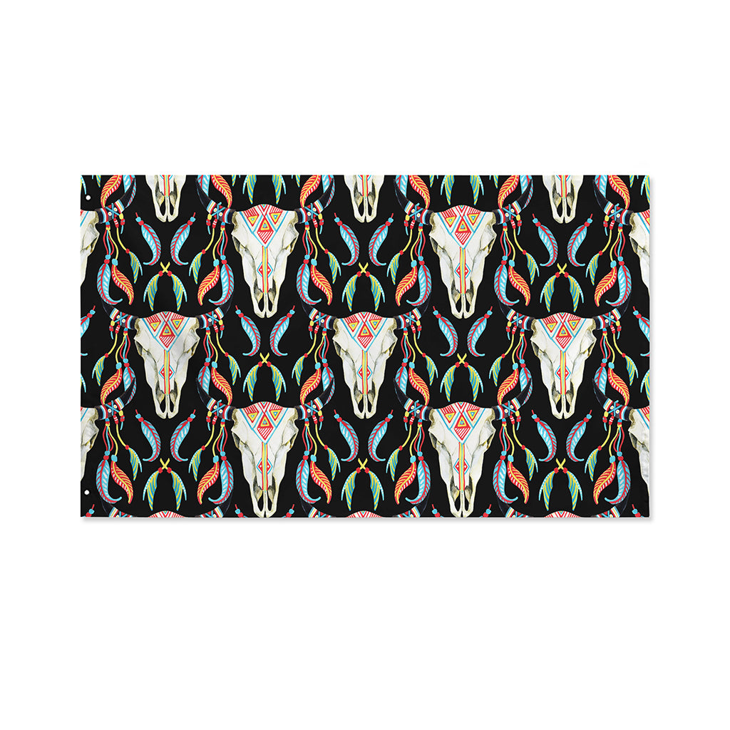 Native Buffalo Pattern Print Polyester Flag
