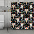 Native Buffalo Pattern Print Polyester Shower Curtain