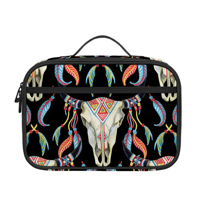 Native Buffalo Pattern Print Portable Lunch Bag