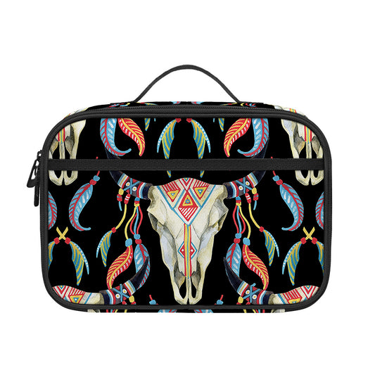 Native Buffalo Pattern Print Portable Lunch Bag