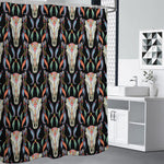 Native Buffalo Pattern Print Premium Shower Curtain