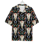 Native Buffalo Pattern Print Rayon Hawaiian Shirt