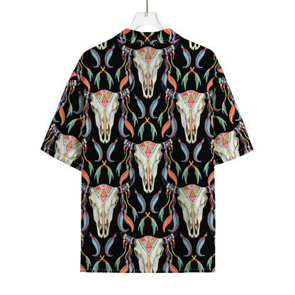 Native Buffalo Pattern Print Rayon Hawaiian Shirt
