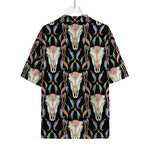 Native Buffalo Pattern Print Rayon Hawaiian Shirt