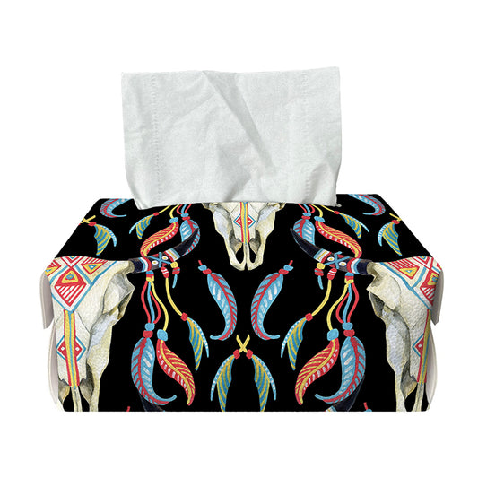 Native Buffalo Pattern Print Rectangle Tissue Box Cover