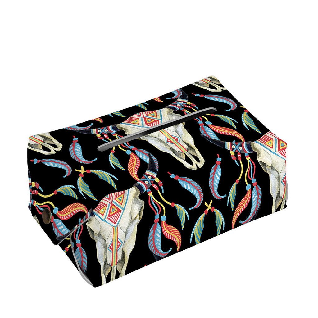 Native Buffalo Pattern Print Rectangle Tissue Box Cover