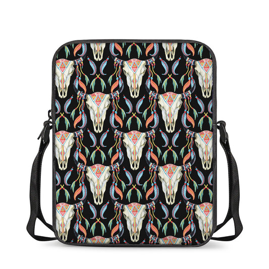Native Buffalo Pattern Print Rectangular Crossbody Bag