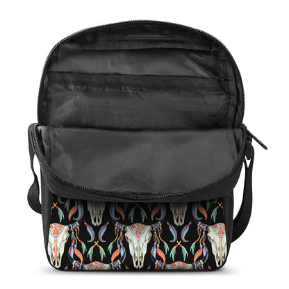 Native Buffalo Pattern Print Rectangular Crossbody Bag