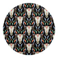 Native Buffalo Pattern Print Round Blanket