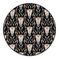 Native Buffalo Pattern Print Round Floor Mat