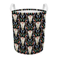 Native Buffalo Pattern Print Round Laundry Basket