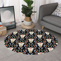 Native Buffalo Pattern Print Round Rug