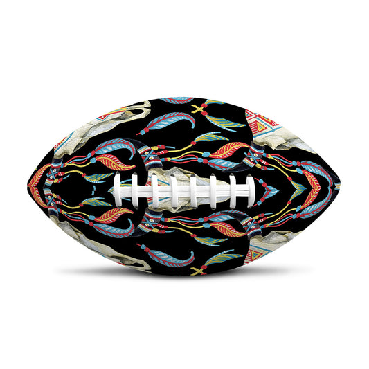 Native Buffalo Pattern Print Rugby Ball