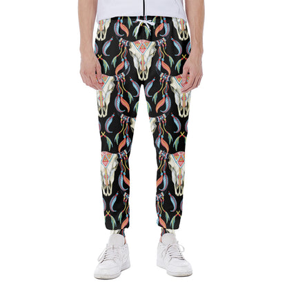 Native Buffalo Pattern Print Scuba Joggers