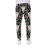 Native Buffalo Pattern Print Scuba Joggers