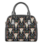 Native Buffalo Pattern Print Shoulder Handbag