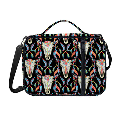 Native Buffalo Pattern Print Shoulder Strap Bible Bag