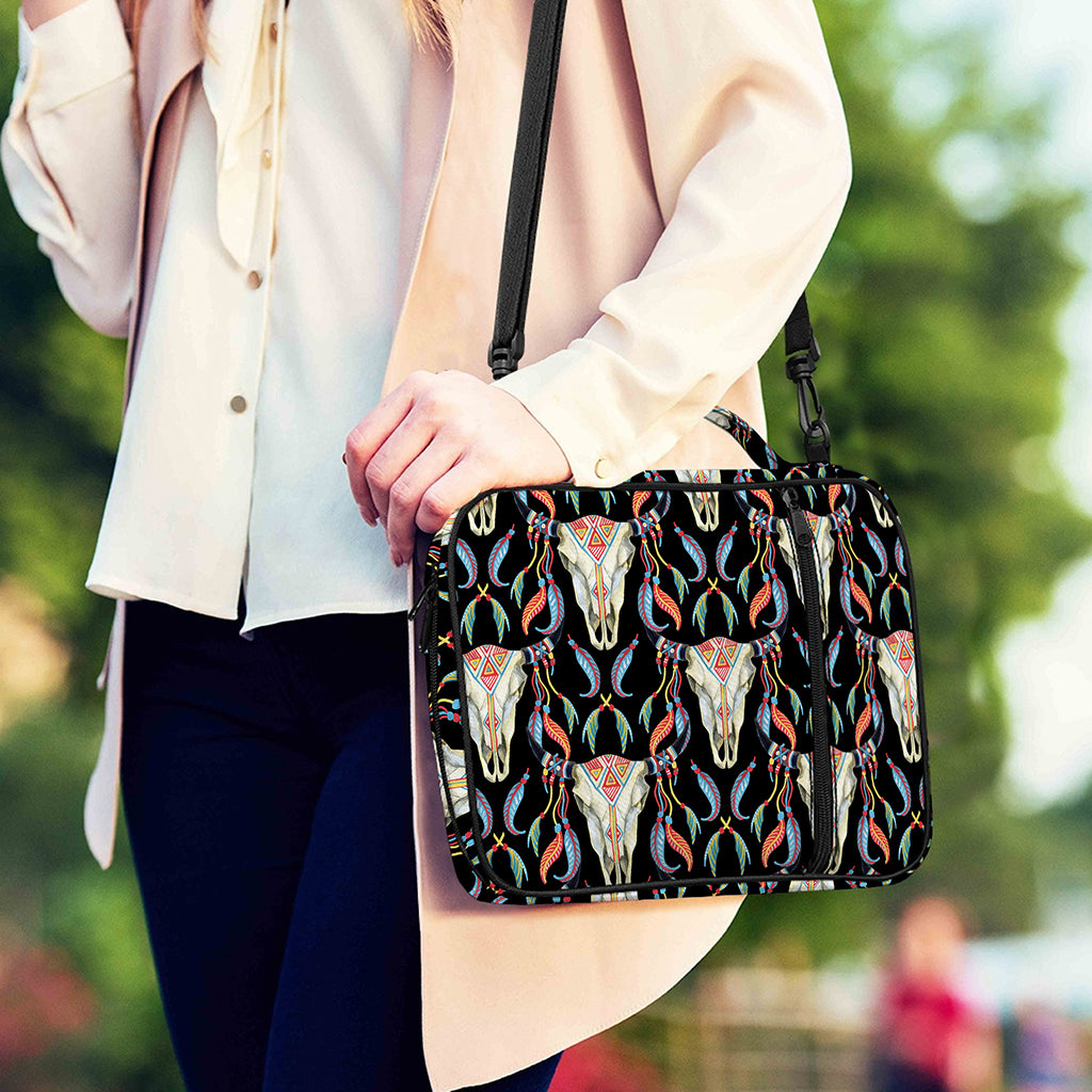 Native Buffalo Pattern Print Shoulder Strap Bible Bag