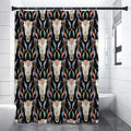 Native Buffalo Pattern Print Shower Curtain